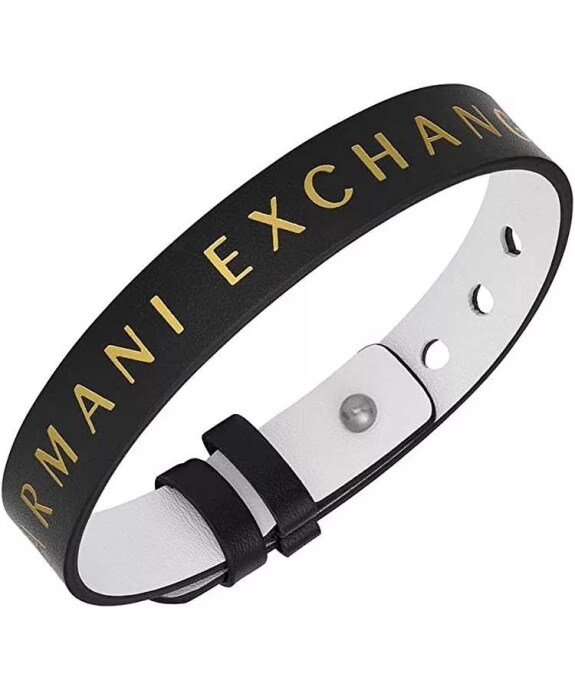 Armani Exchange Erkek Deri Sürgülü, Katlanır veya Düğmeli Kapanışlı Bileklik - 3
