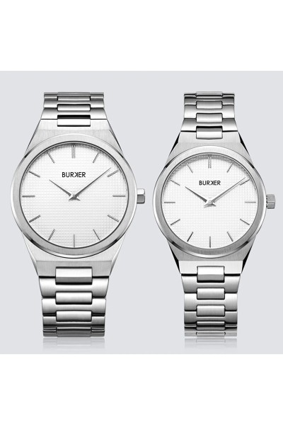 Burker Adam & Eve Silver White Çift Kol Saati - 1