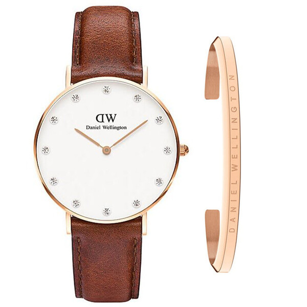 Daniel Wellington 0950DW Kadın Kol Saati ve CUFF180-1 Kadın Bileklik Hediye Seti - 1