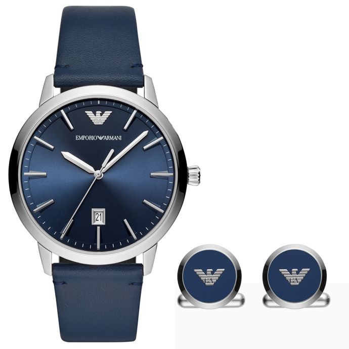 Emporio Armani AR80032 Erkek Set Kol Saati ve Kol Düğmesi - 1