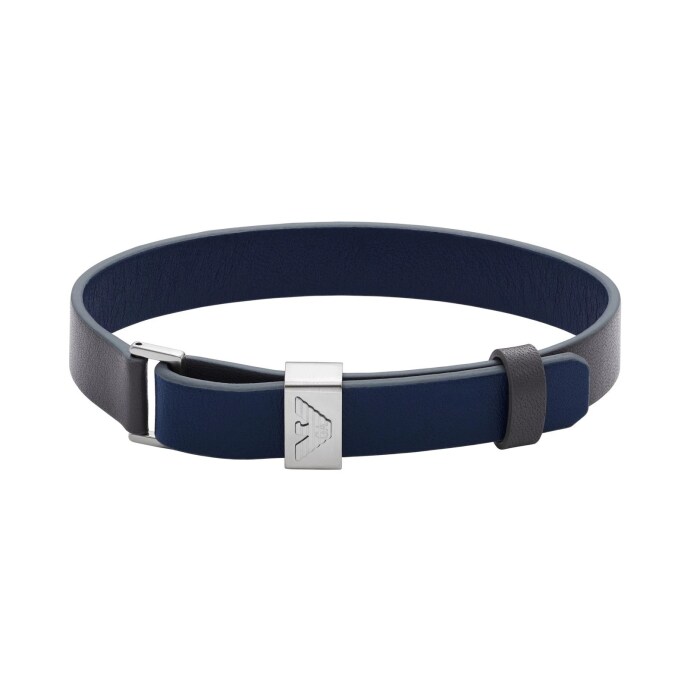Emporio Armani Erkek Bileklik EGS2918040 Deri Gri Mavi - 1