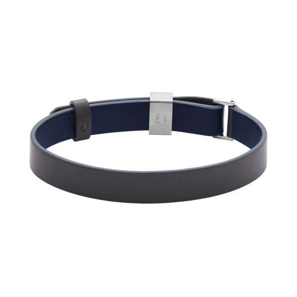 Emporio Armani Erkek Bileklik EGS2918040 Deri Gri Mavi - 2