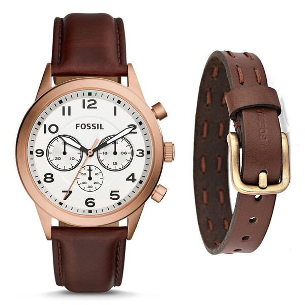 Fossil BQ2374 Erkek Kol Saati ve JA6732-711 Erkek Bileklik Hediye Seti - 5