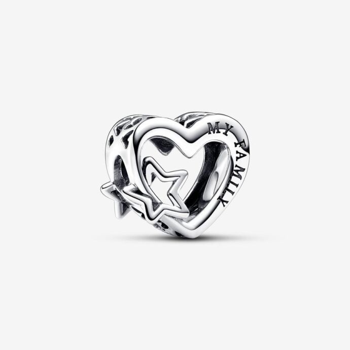Kafes İşi Aile Kalp ve Yıldız Charm 792829C00 - 1