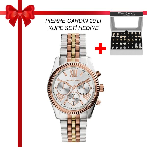 Micheal Kors MK5735 Kadın Kol Saati + Pierre Cardin Küpe Seti - Michael Kors