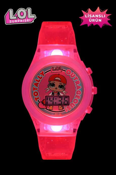 MiniFlak Lisanslı L.O.L. SURPRISE! LOL7210 Pembe Işıklı Kız Çocuk Kol Saati - 2