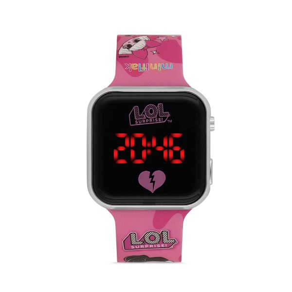 Miniflak LOL Surprise! Lisanslı LOL8001 Pembe-Siyah Square Led Çocuk Saati - 1