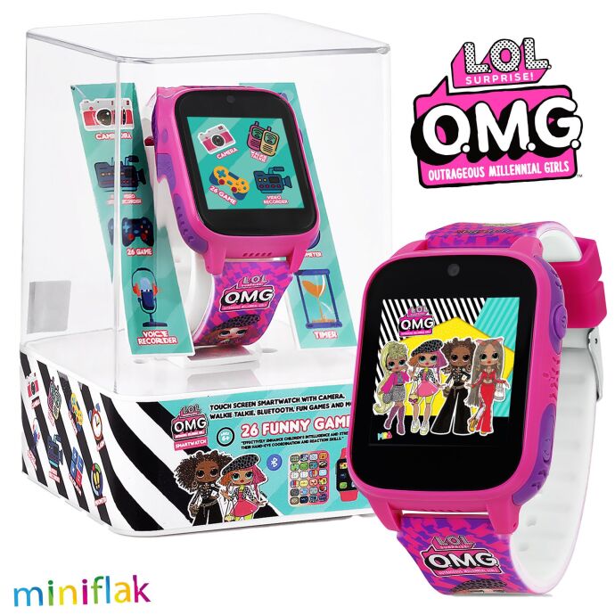 MiniFlak L.O.L Surprise! LOL011OMG Pembe Kamera Bluetoothlu 26Oyunlu Çocuk Saati(Takip Özelliği Yok) - 1