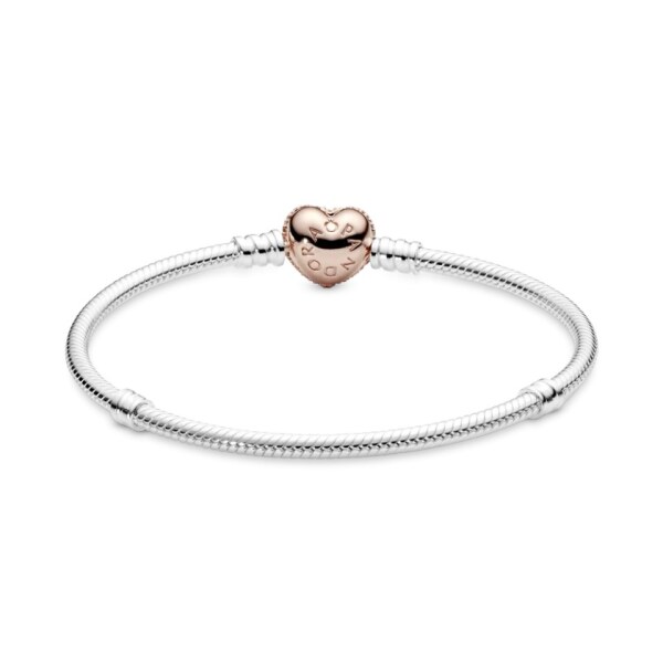 Moments 14 Ayar Pembe Altın Kaplama Pavé Kalp 586292CZ-21CM - 2