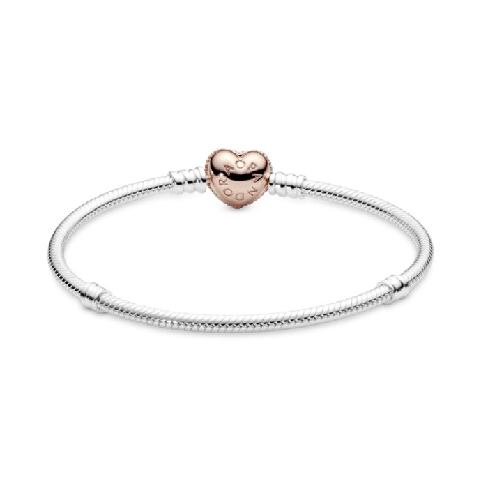 Moments 14 Ayar Pembe Altın Kaplama Pavé Kalp 586292CZ-21CM - 2