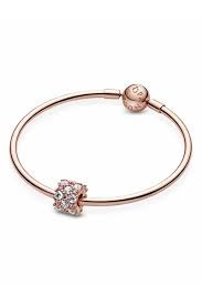 Pandora şıltılı Pembe ve Beyaz Zarafet Charm 14 ayar pembe altın kaplama - 8
