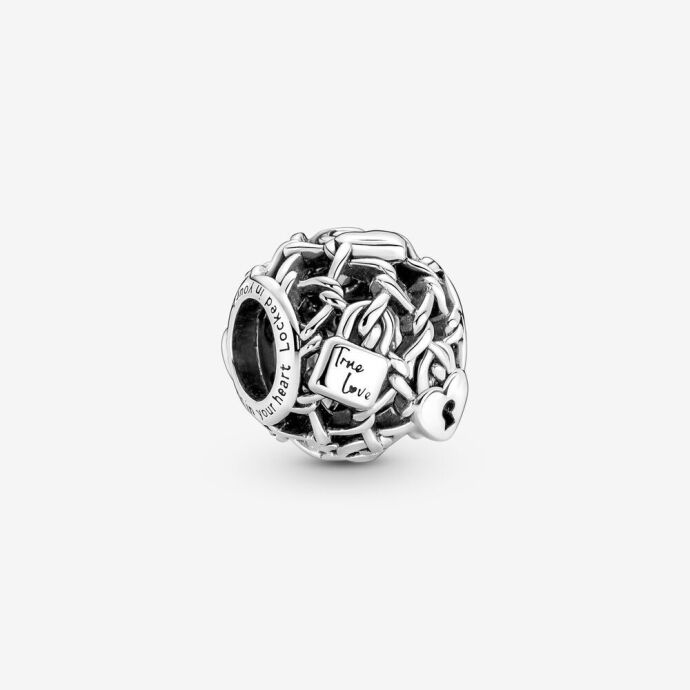 Pandora 790071C00 - Kafes İşi Zincirli Kilit Charm - 1