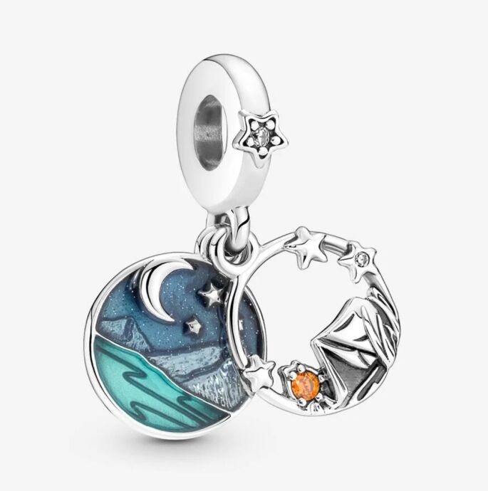 Pandora 791686C01 - Kamp ve Gece Gökyüzü Çift Sallantılı Charm - 1