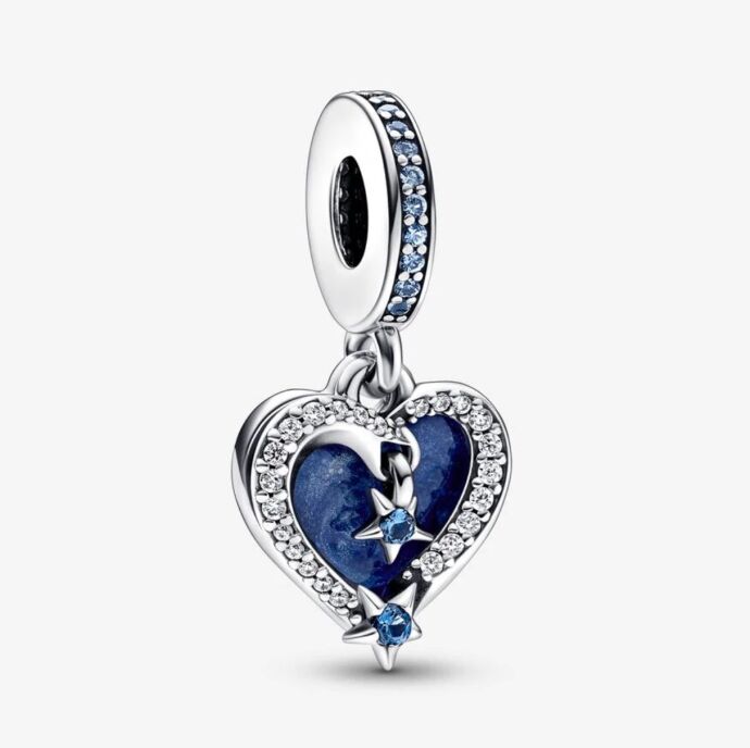 Pandora 792356C01 - Kayan Yıldız Kalp Çift Sallantılı Charm - 1