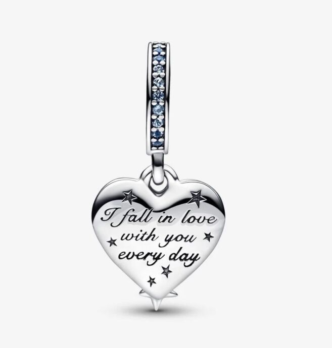 Pandora 792356C01 - Kayan Yıldız Kalp Çift Sallantılı Charm - 2