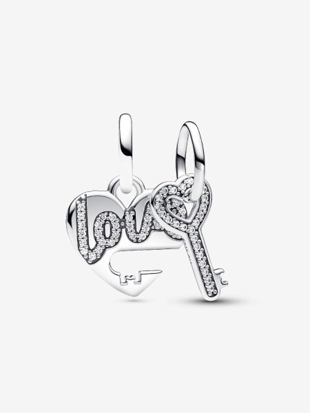 Pandora Ayrılabilir Kalp ve Anahtar Sallantılı Charm 925 ayar gümüş - 1