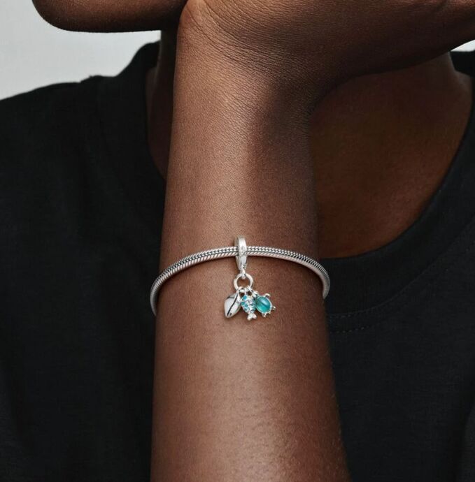 Pandora Balık,Deniz Kaplumbağası ve Deniz Kabuğu Üçlü Sallantılı Charm 791697C01 - 3