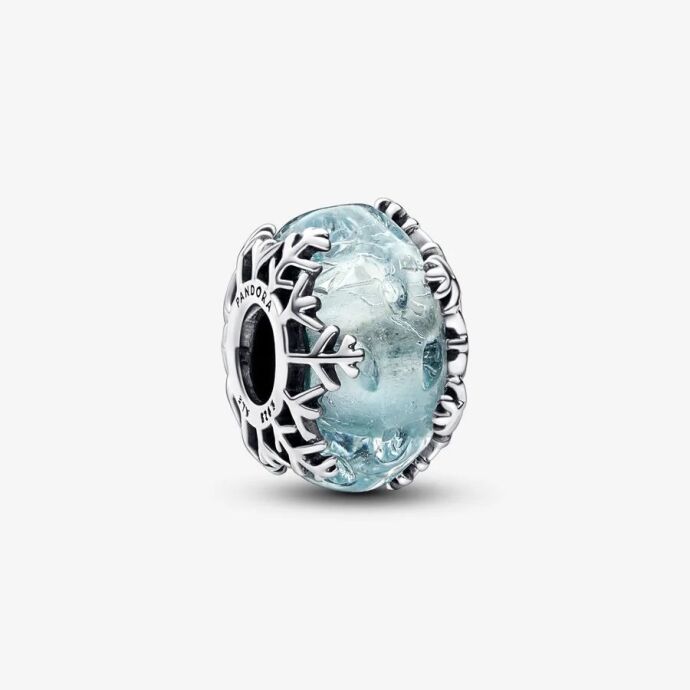 Pandora Buz Mavisi Kar Tanesi Murano Charm 792377C00 - 1