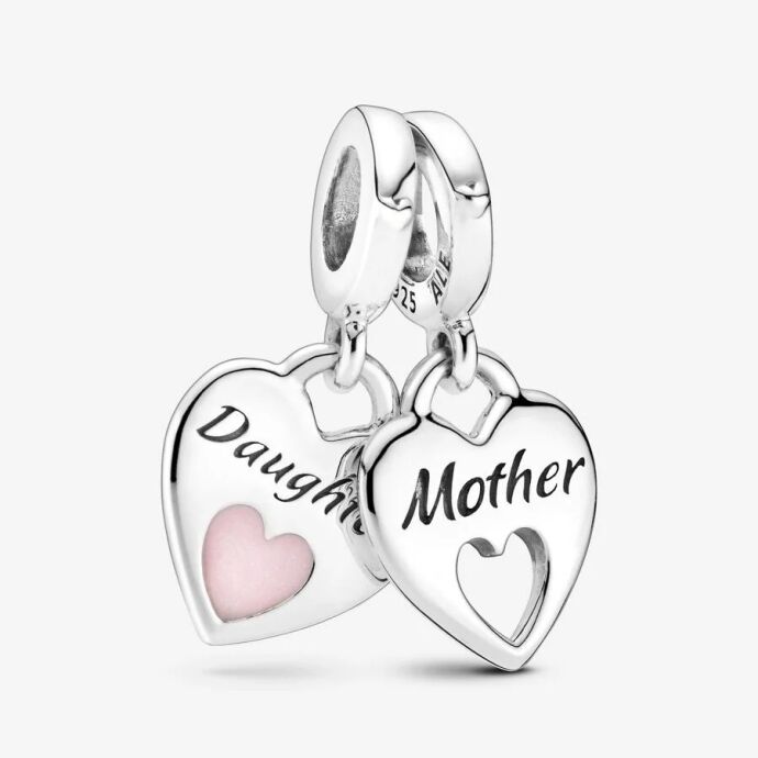 Pandora Çift Kalpli Ayrılabilen Sallantılı Charm 799187C01 - 1