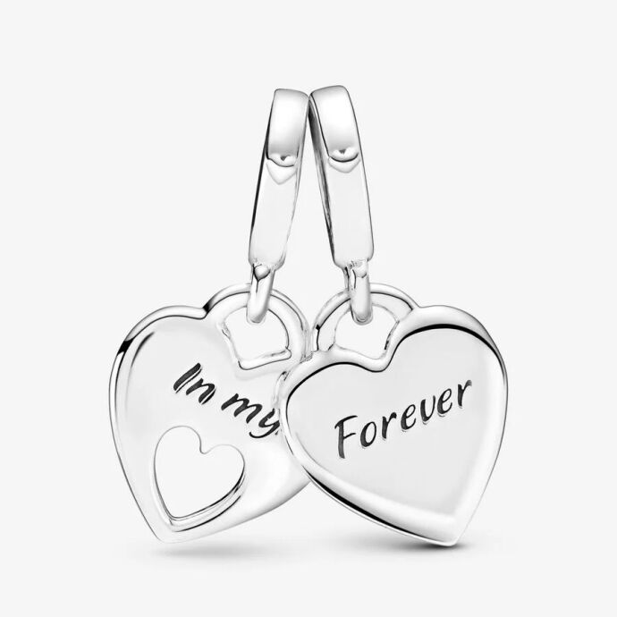 Pandora Çift Kalpli Ayrılabilen Sallantılı Charm 799187C01 - 2