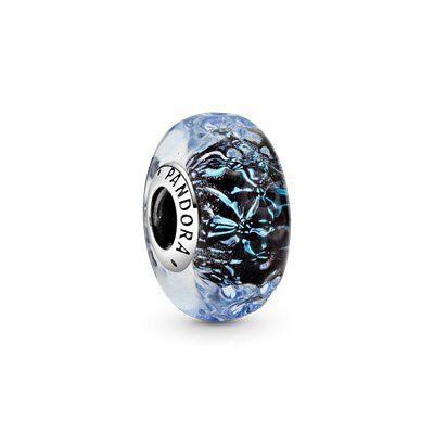 Pandora Dalgalı Koyu Mavi Murano Cam Okyanus Charm 798938C00 - 1