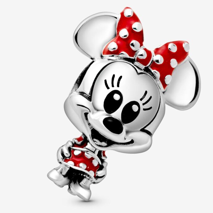 Pandora Disney, Puantiye Fiyonklu ve Elbiseli Minnie Charm 798880C02 - 2
