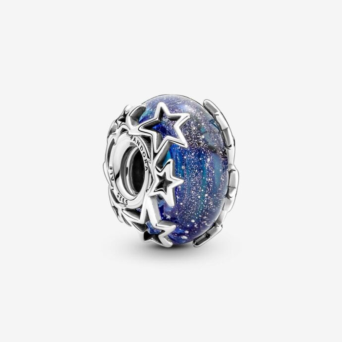 Pandora Galaksi Mavisi ve Yıldız Murano Charm 790015C00 - 1