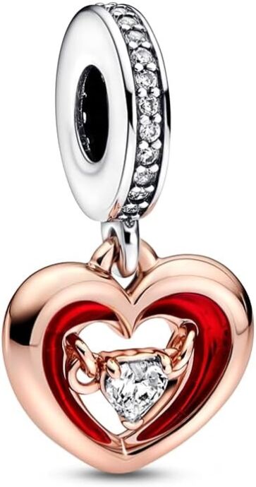 Pandora İki Renkli Kalp Sallantılı Charm 782450C01 - 1