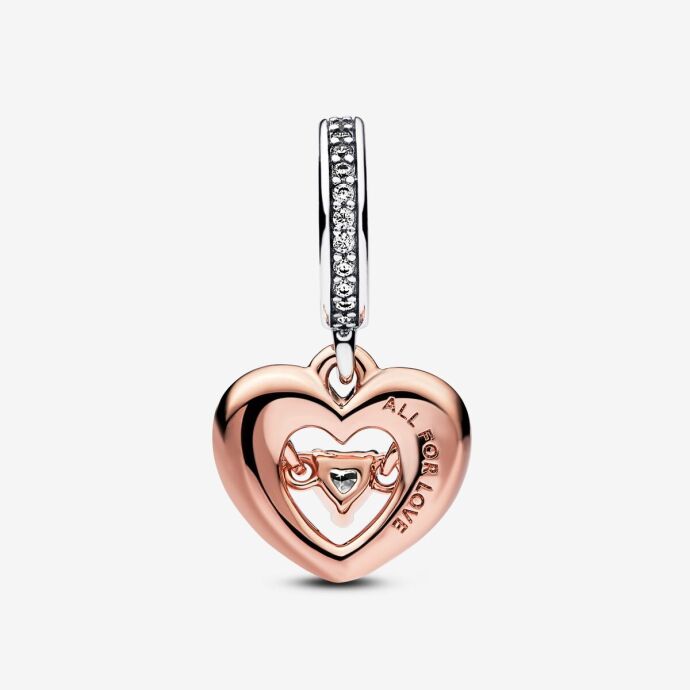 Pandora İki Renkli Kalp Sallantılı Charm 782450C01 - 4