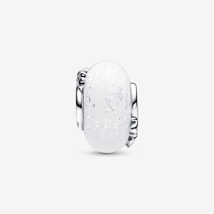 Pandora Işıltılı Beyaz Murano Mum & Love Charm 792655C00 - 2