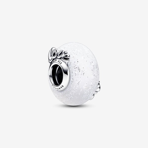 Pandora Işıltılı Beyaz Murano Mum & Love Charm 792655C00 - 3