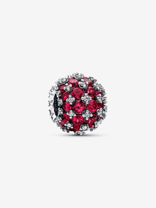 Pandora Işıltılı Pavé Yuvarlak Pembe Charm 925 ayar gümüş - 1