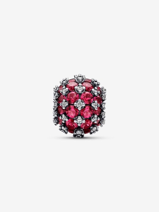 Pandora Işıltılı Pavé Yuvarlak Pembe Charm 925 ayar gümüş - 2