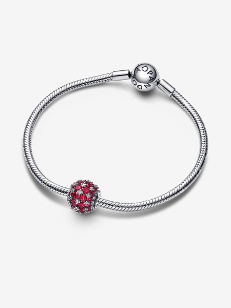 Pandora Işıltılı Pavé Yuvarlak Pembe Charm 925 ayar gümüş - 3