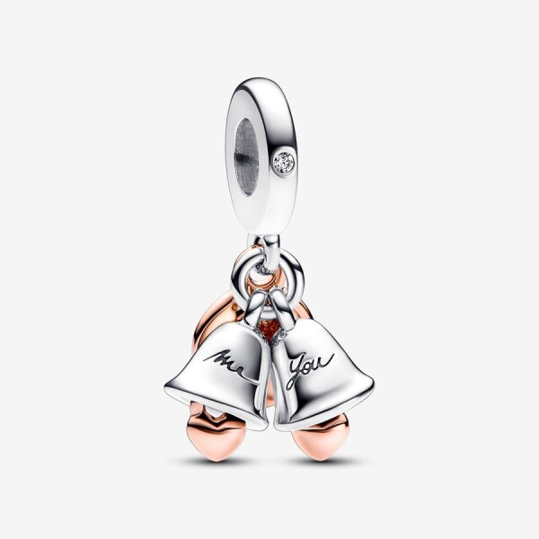 pandora just married wedding bells double dangle - 1