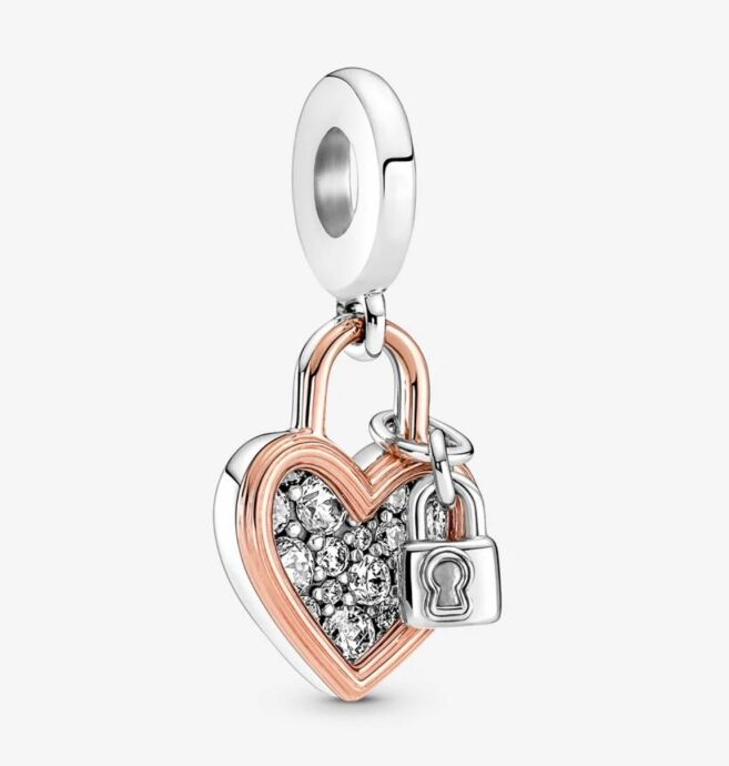 Pandora Kalp ve Kilit Çift Sallantılı Charm 780087C01 - 1