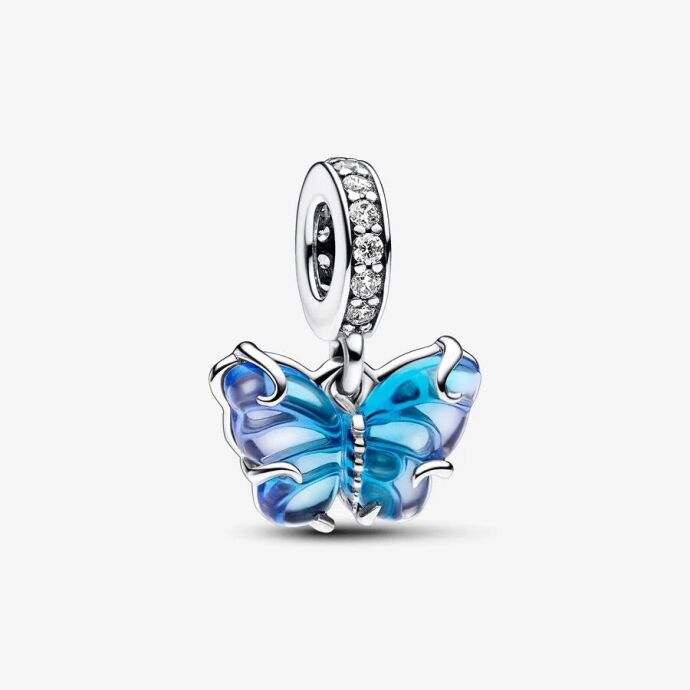 Pandora Mavi Murano Cam Kelebek Sallantılı Charm 792698C01 - 1