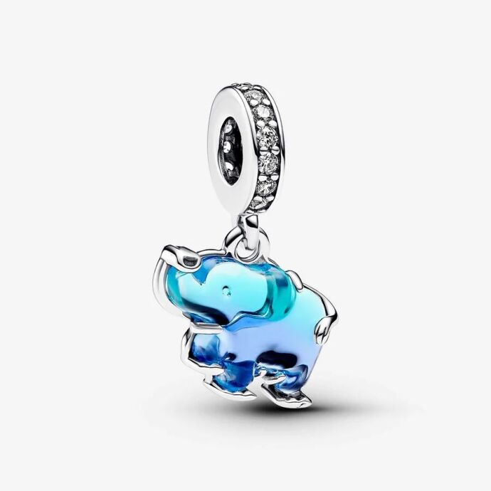 Pandora Mavi Murano Camı Fil Sallantılı Charm 793339C01 - 1