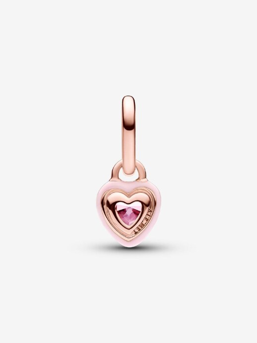 Pandora ME Pembe Çakra Kalp Mini Sallantılı Charm 14 ayar pembe altın kaplama - 1