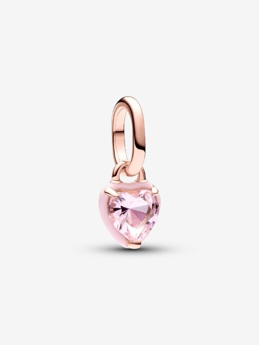 Pandora ME Pembe Çakra Kalp Mini Sallantılı Charm 14 ayar pembe altın kaplama - 2
