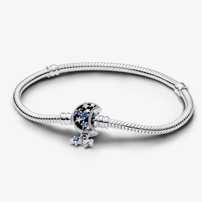 Pandora Moments Işıltılı Ay Klipsli Yılan Zincirli Bileklik 592819C01-18 - 1