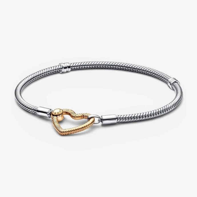 Pandora Moments Kalp Kilitli Zincir Bileklik 569539C00-20cm - 1