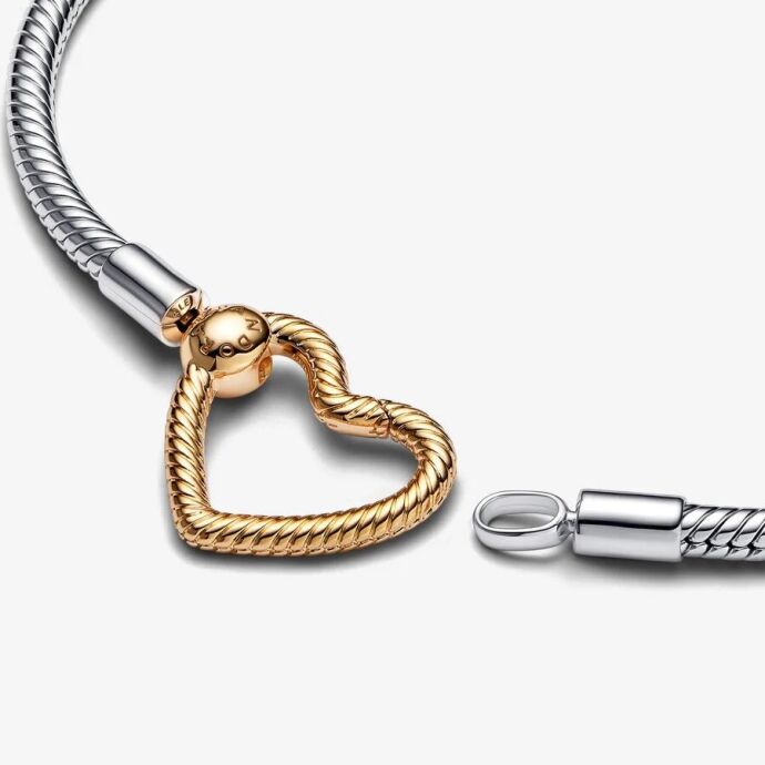 Pandora Moments Kalp Kilitli Zincir Bileklik 569539C00-20cm - 2