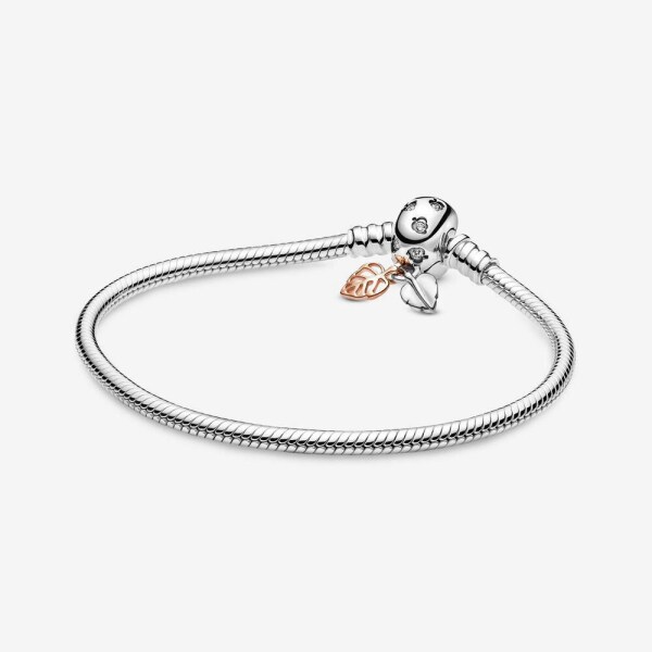 Pandora Moments Yapraklı Yılan Zincir Bileklik 588333CZ - Pandora