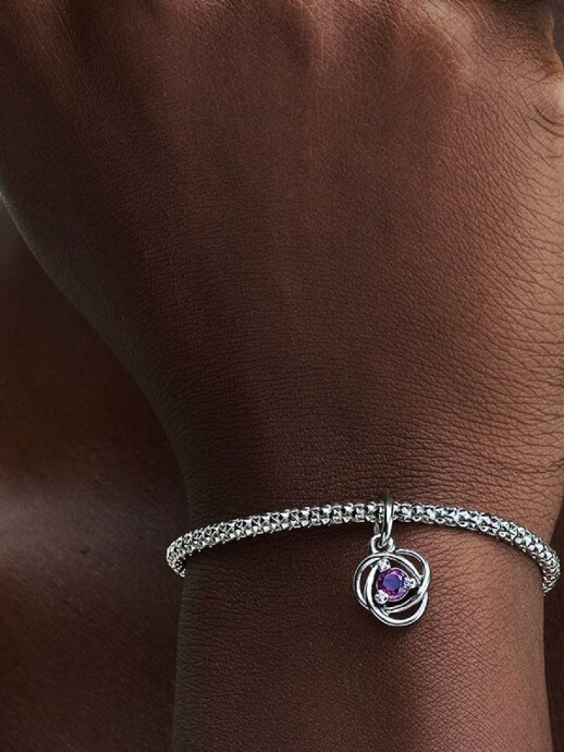 Pandora Mor Sonsuz Halka Sallantılı Charm 925 ayar gümüş - 4