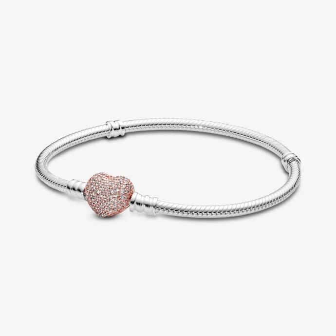 Pandora Pavé Kalp Klipsli Bileklik 586292CZ-17cm - 1