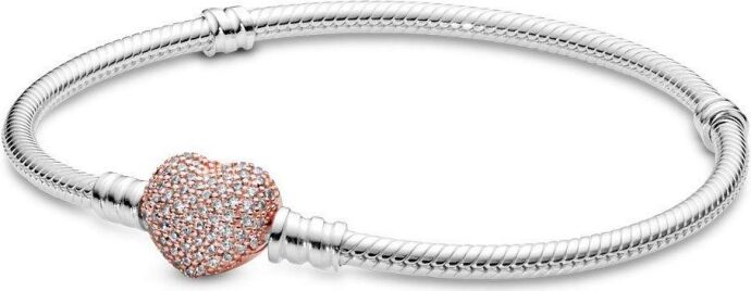 Pandora Pavé Kalp Klipsli Bileklik 586292CZ-17cm - 2