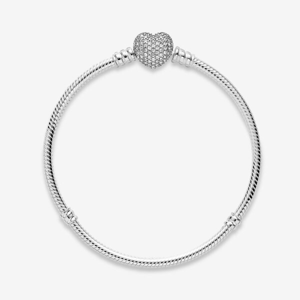 Pandora Pavé Kalp Klipsli Bileklik 590727CZ-19cm - 2