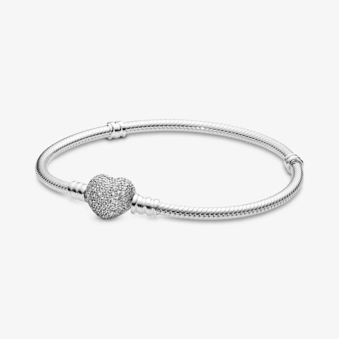 Pandora Pavé Kalp Klipsli Bileklik 590727CZ-22cm - 1