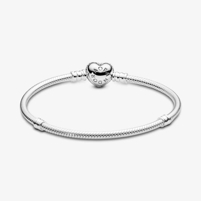 Pandora Pavé Kalp Klipsli Bileklik 590727CZ-22cm - 3